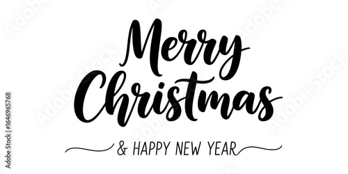 Merry Christmas and happy new year typography vector illustration