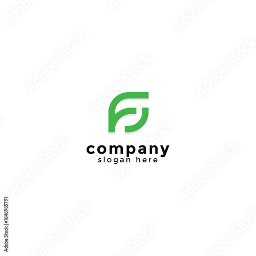 modern simple f leaf logo design in white background, suitable for your business