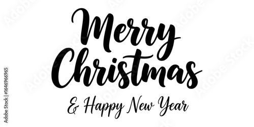 Merry Christmas and happy new year typography vector illustration