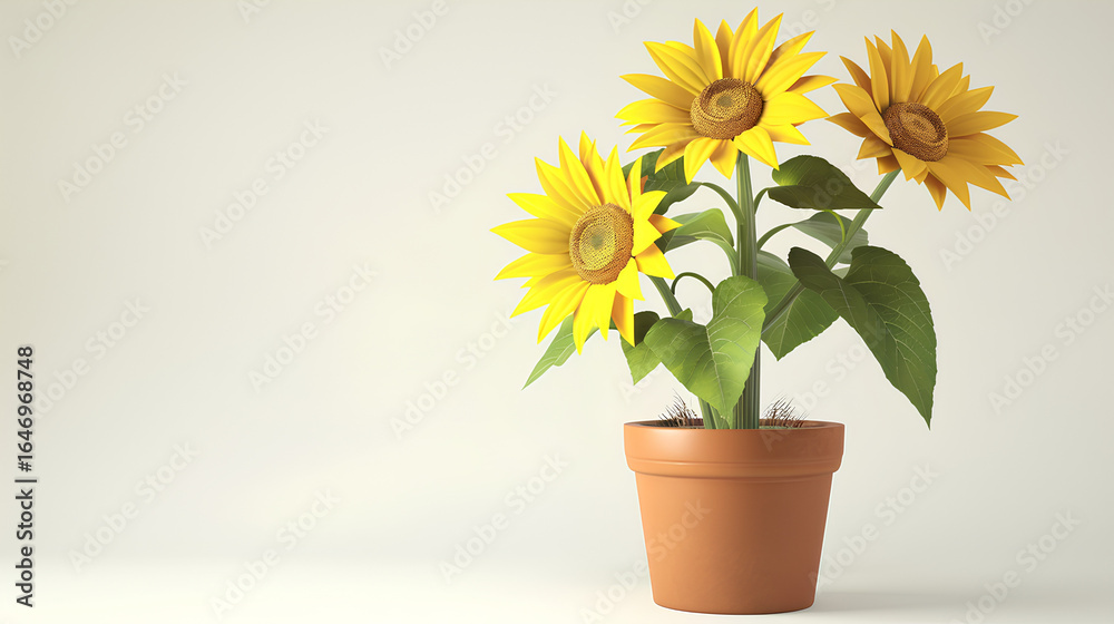 Obraz premium Sunflowers in pots