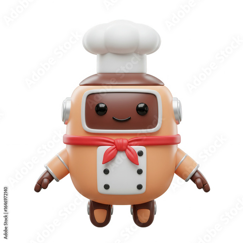 Adorable 3D Among Us Inspired Chef Character Design With Chef Hat On transparent Background