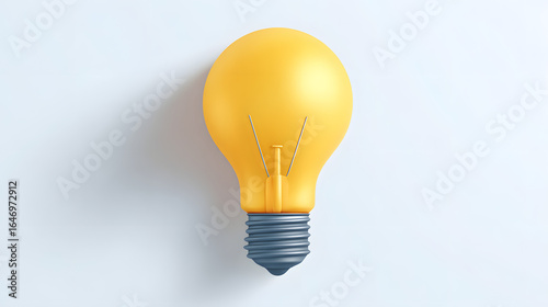 yellow light bulb on white background