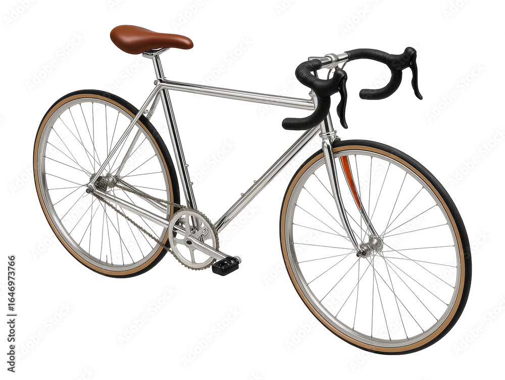 Fototapeta premium Classic road bike with thin steel tubing and drop handlebars