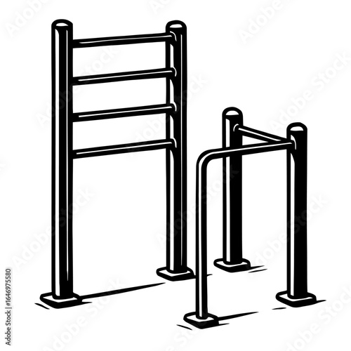 Outdoor Workout Station with Parallel Bars for Calisthenics Training