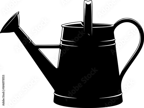 a black and white silhouette of a watering can, vector
