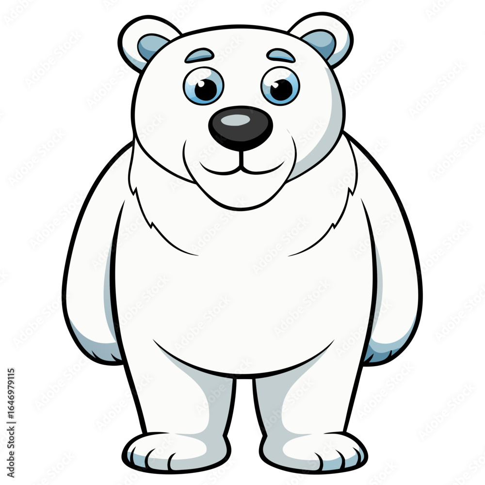 Fototapeta premium Polar Bear Cartoon Vector PNG