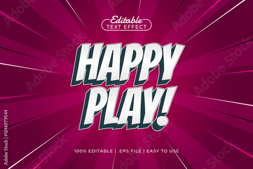happy play editable text effect with a kids and game text style