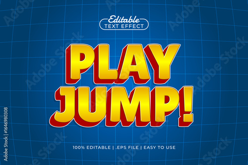 play jump editable text effect with a kids and game text style