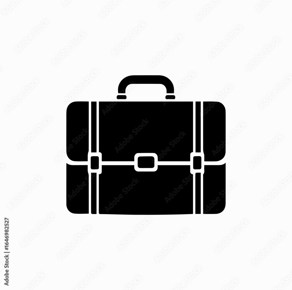 Business Briefcase Silhouette – Minimalist Solid Icon Business Briefcase Silhouette – Minimalist Solid Icon
