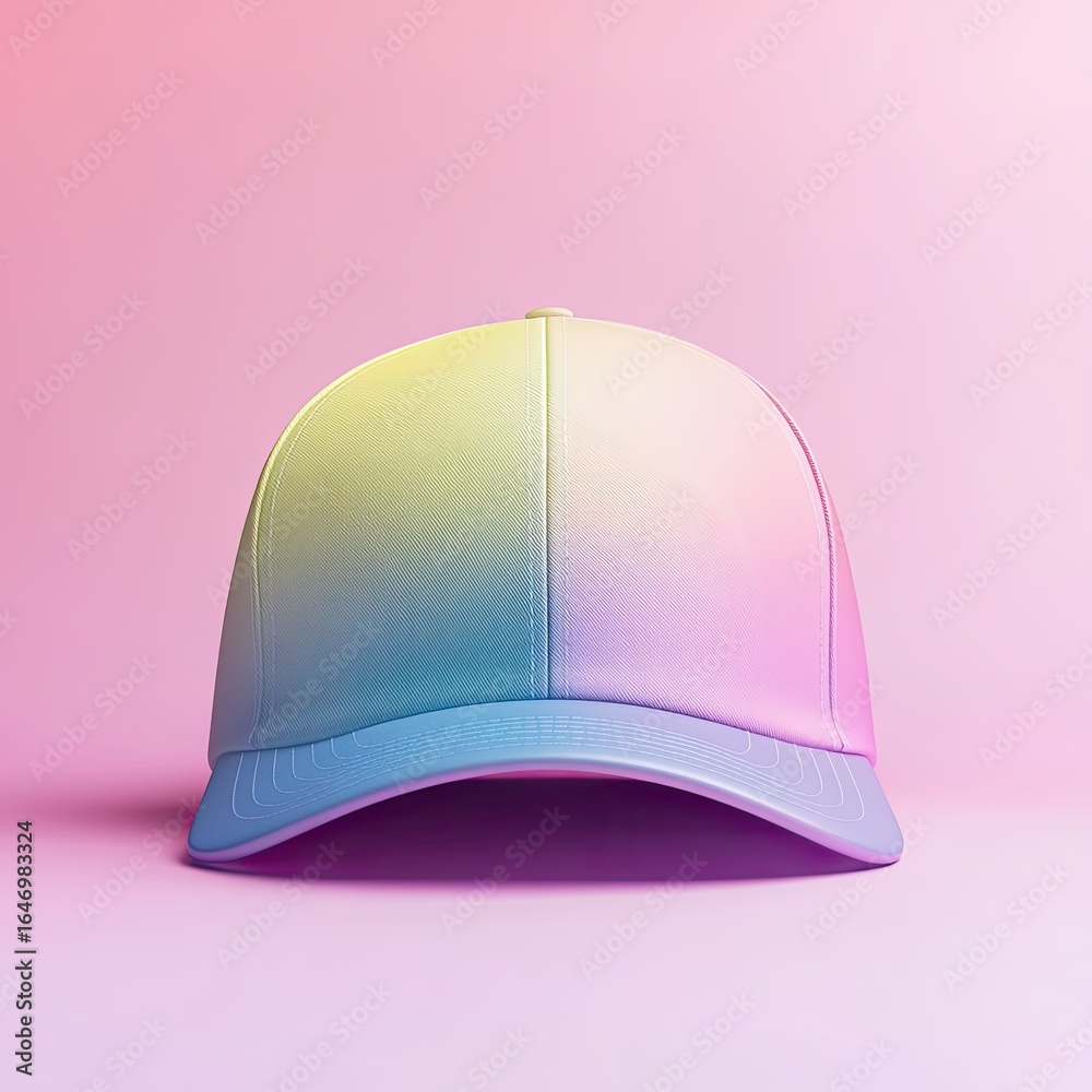Fototapeta premium Colorful gradient cap on a soft background.