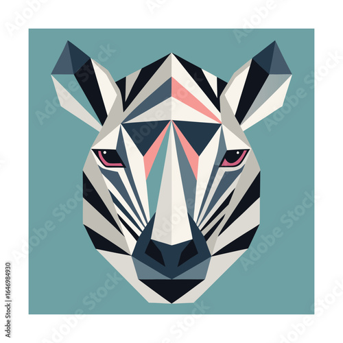 Geometric Zebra Head Abstract Art animal