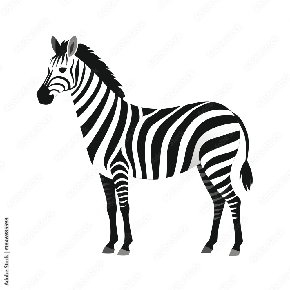 Obraz premium Stylized Zebra Illustration on White Background animal