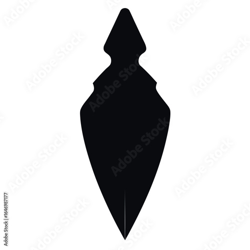 Photo of black arrowhead isolated on white background