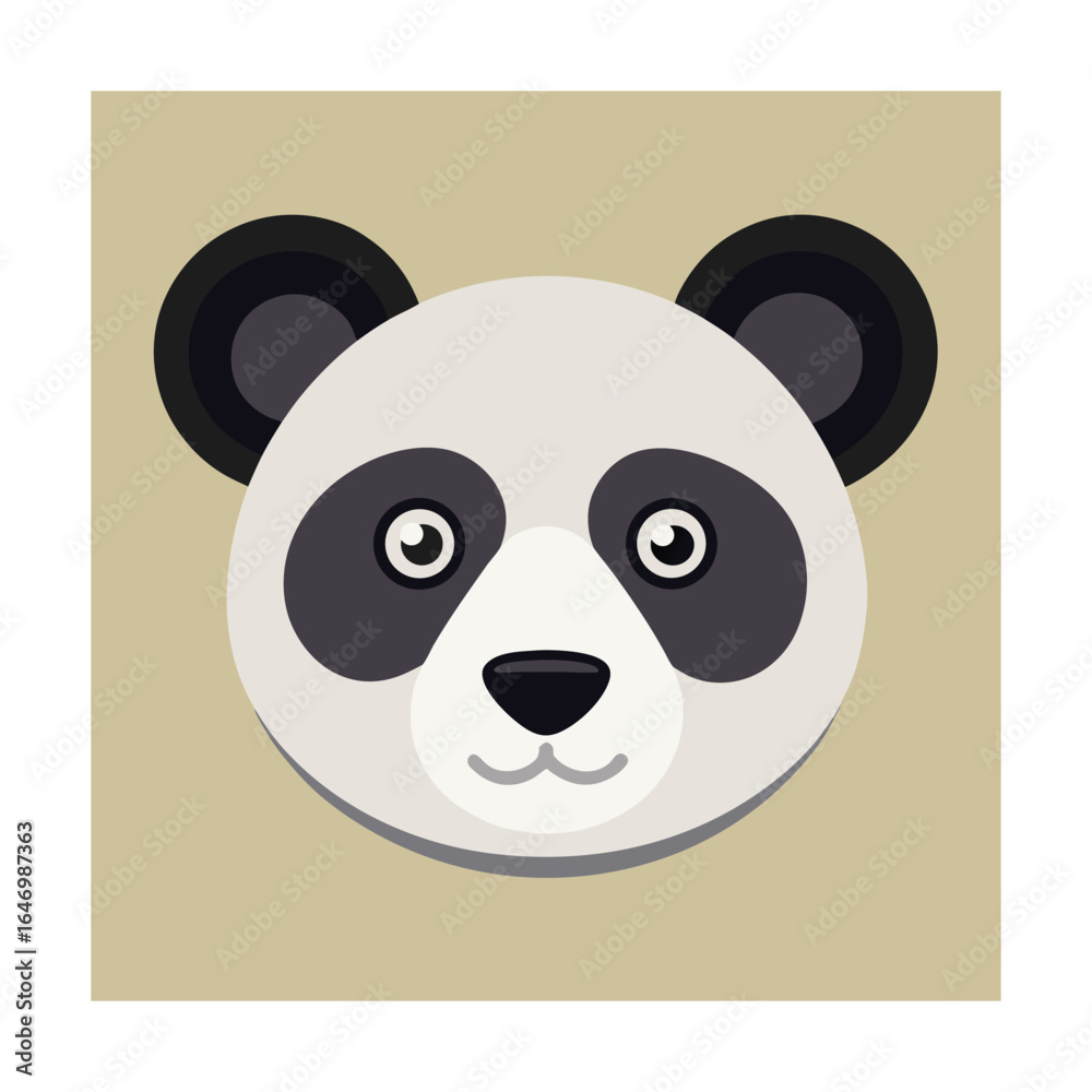 Obraz premium Flat Design Panda Face Icon bear head