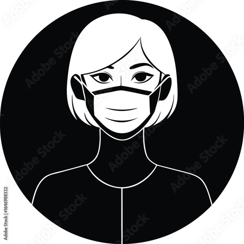 girl in black and white