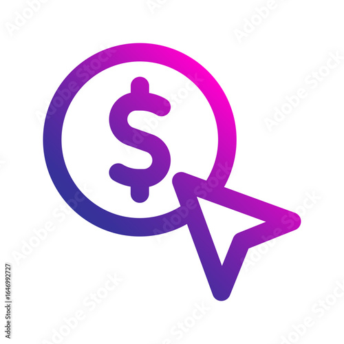 pay per click gradient icon