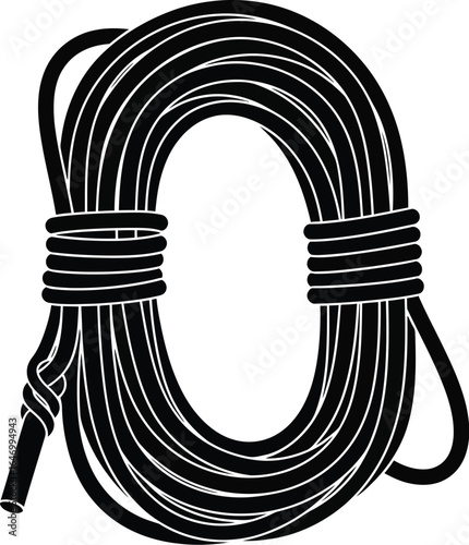 Coiled rope illustration, ideal for nautical themes, crafting projects, or representing strength and connection