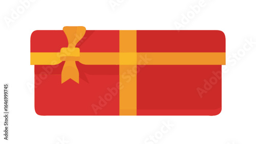 Download high quality red gift box with yellow ribbon vector illustration for free commercial use image