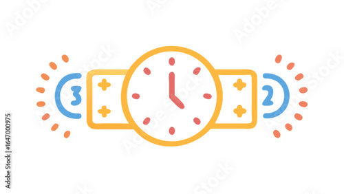 Wristwatch time management icon vector illustration for schedule and productivity concept design and art