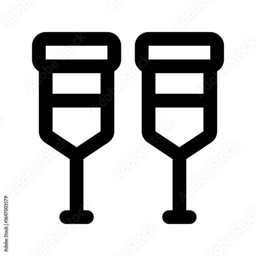 crutches line icon