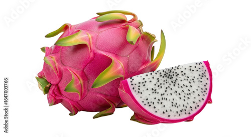 Isolated dragon fruit with slice