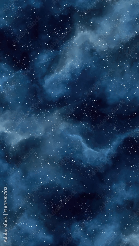 Fototapeta premium Deep space nebula, swirling blues and silvers