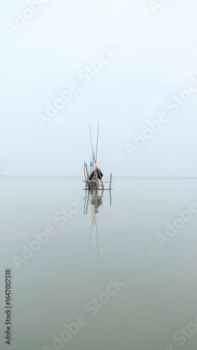 Overcast over Open Sea with Reflections — Long Exposure , Malaysia