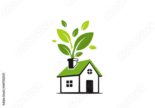 Green energy and sustainable living are symbols of a healthy and thriving home environment and ecological balance