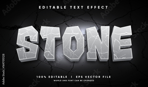 stone text effect, editable rock and cracked