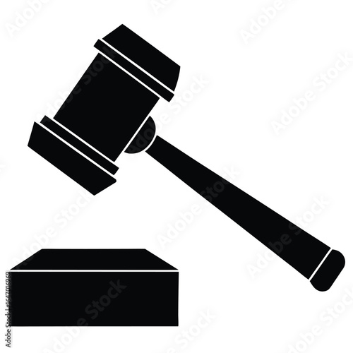Black gavel and sounding block auction justice