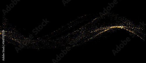 Abstract shiny gold glitter particles design element