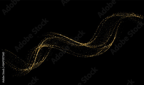 Abstract shiny gold glitter particles design element
