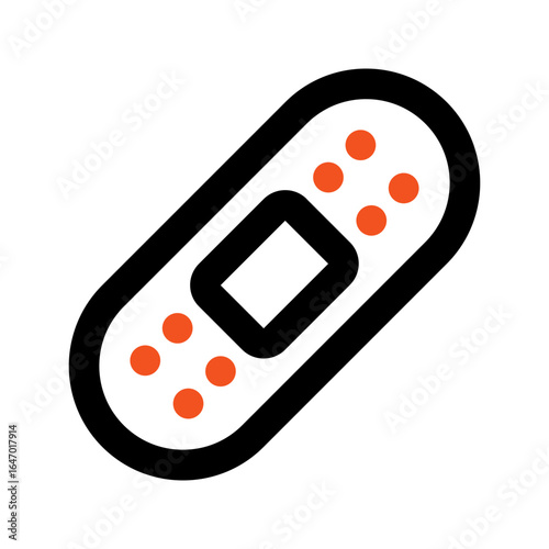 band aid outline color icon