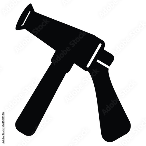 Black silhouette of a pickaxe tool white background