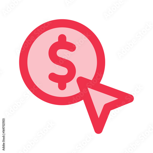 pay per click outline color icon