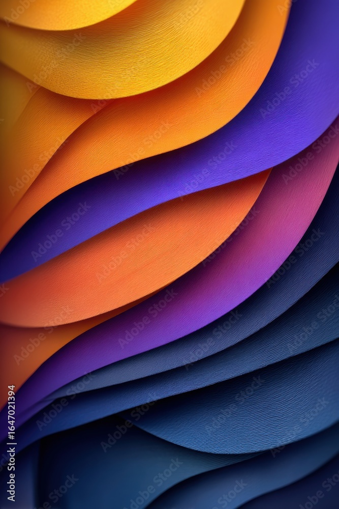 Obraz premium Colorful layered pattern featuring vibrant textures and undulating wave-like shapes