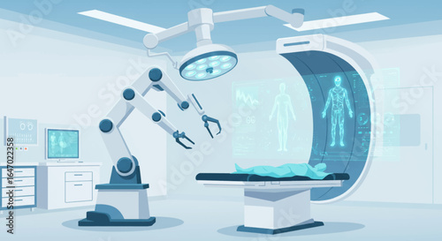 Futuristic Robotic Surgery in Modern Operating Room