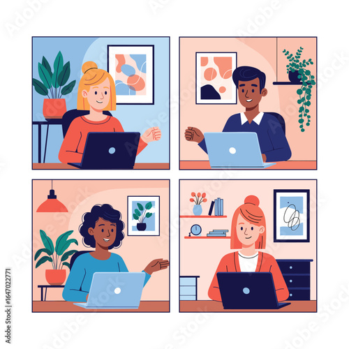 Remote Work Team Collaboration Scene