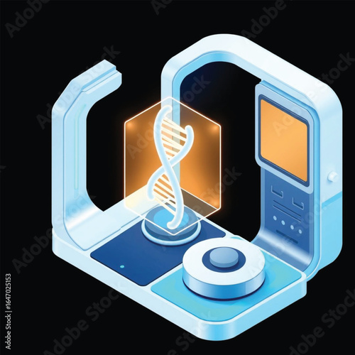 Isometric CT tunnel section—medical vector for explainer diagrams and hospital planning. 