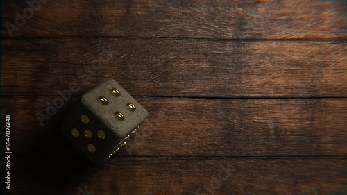 Realistic stone fantasy game dice animation showing all possible rolls from 1 to 6