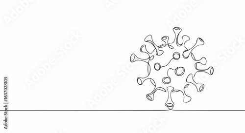Abstract representation of a virus cell in outline.