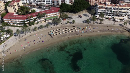 Beachfront cityscape of Ibiza with turquoise waters