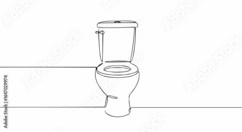 An elegant and simple line art illustration of a toilet.