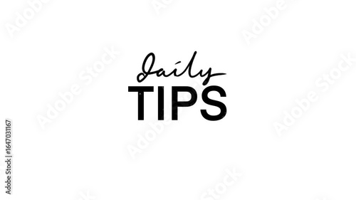 Daily Tips Text Animation | Modern Motion Graphics Typography for YouTube Shorts, Instagram Reels, Educational Content, Social Media, Tutorial Intro and Outro