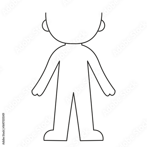Blank Character Outline for Kids Activities