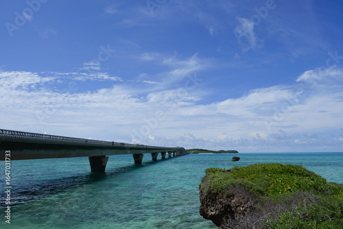 Wallpaper Mural Long Bridge Connecting Islands with Cobalt Blue Sea and Clear Sky, Miyakojima, Japan Torontodigital.ca