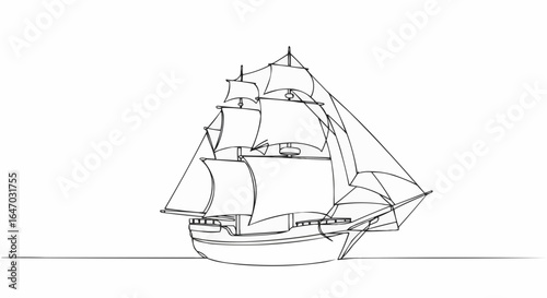 A majestic sailboat gracefully navigating the open ocean.