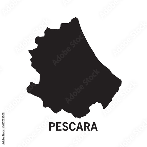 Pescara Province Silhouette Map – Minimalist Vector