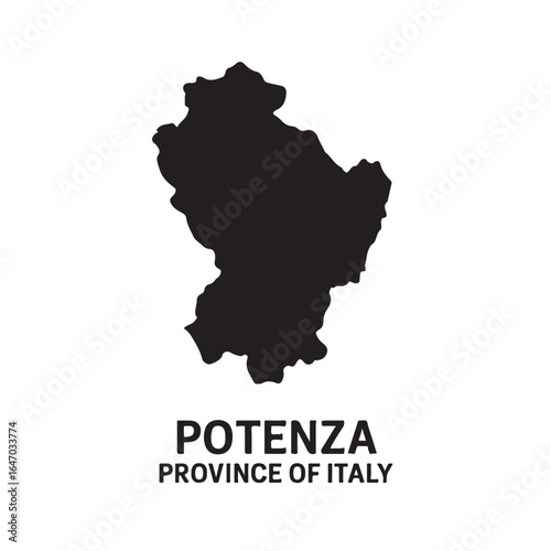 Potenza Province Silhouette Map – Minimalist Vector