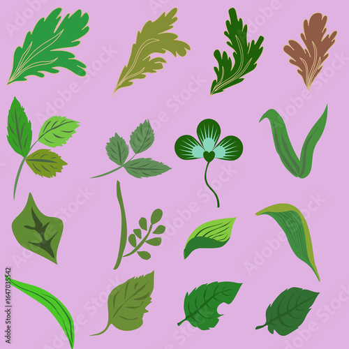 seamless pattern with green leaves